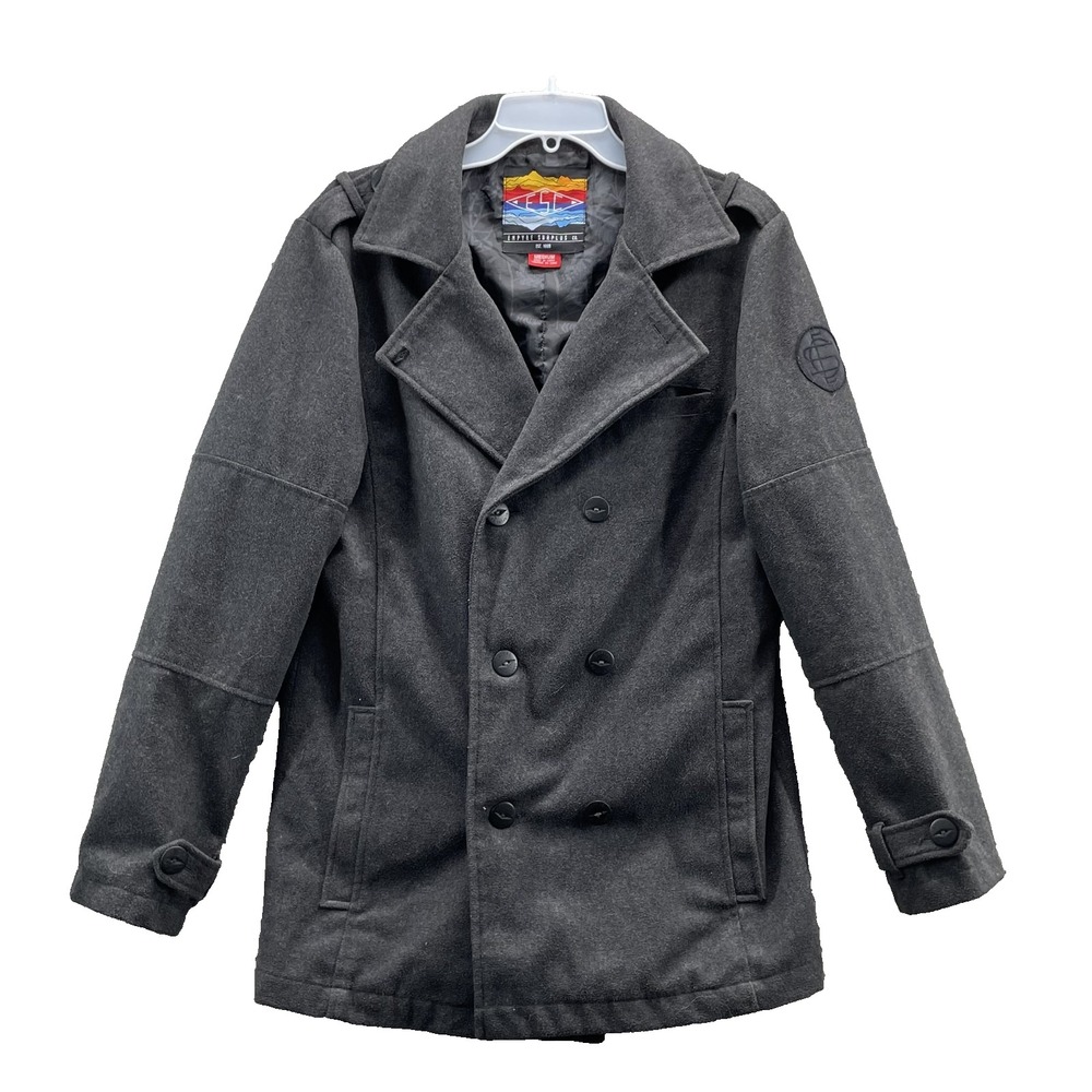 ESC Empyre Wool Blend Pea Coat Mens Med Double Breasted Academia Classic Utility